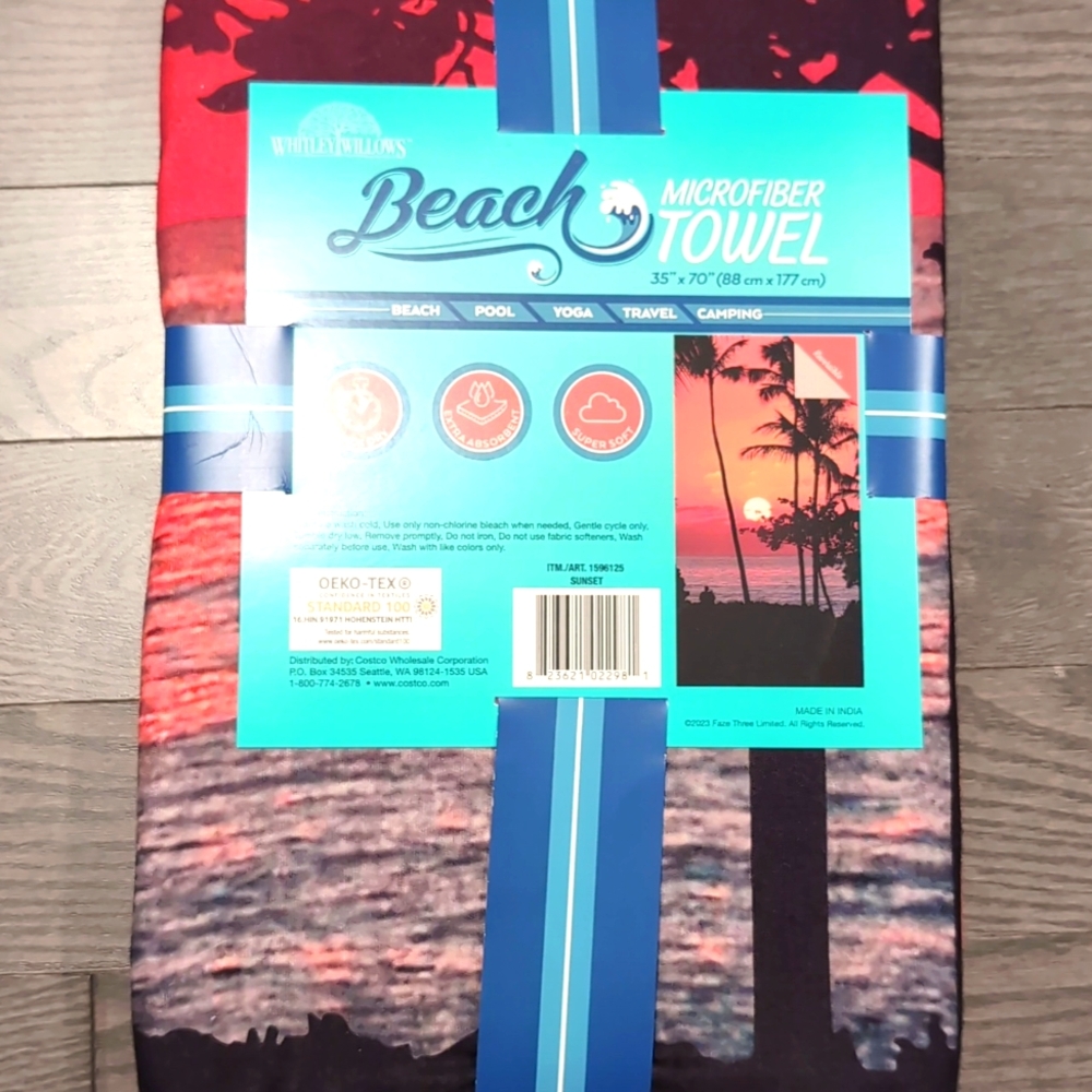 Thin microfiber beach towel